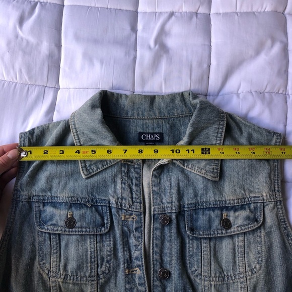 Chaps Faded Denim Vest - Picture 11 of 12